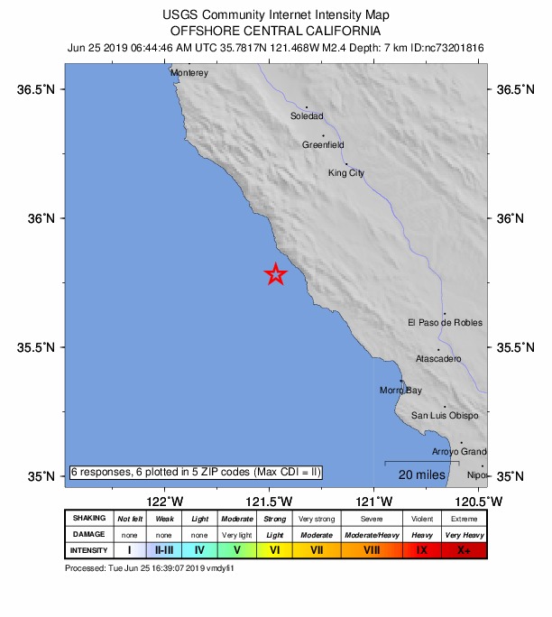 Did You Feel It? map: shaking reported by the public
