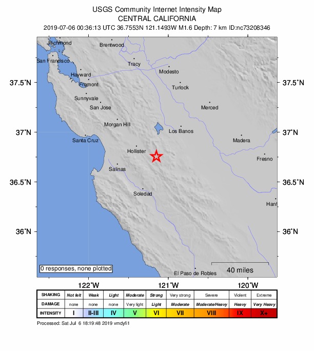 Did You Feel It? map: shaking reported by the public