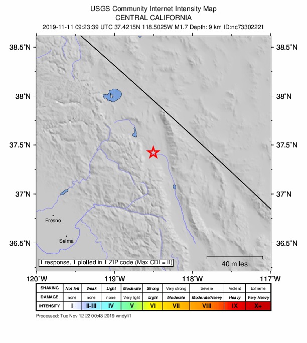 Did You Feel It? map: shaking reported by the public