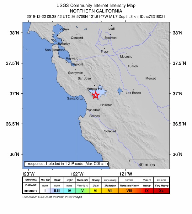 Did You Feel It? map: shaking reported by the public