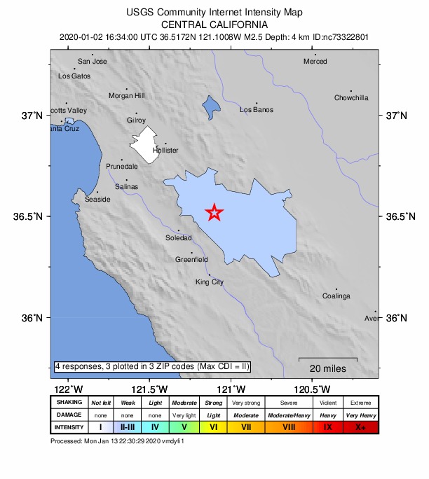 Did You Feel It? map: shaking reported by the public