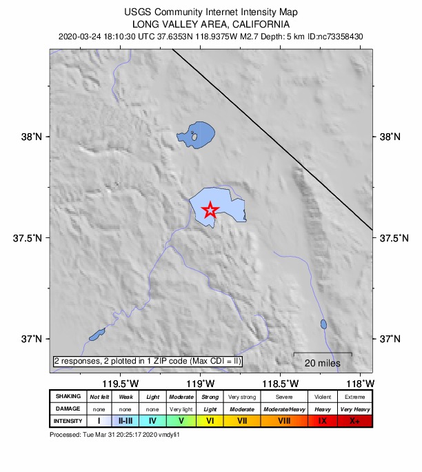 Did You Feel It? map: shaking reported by the public