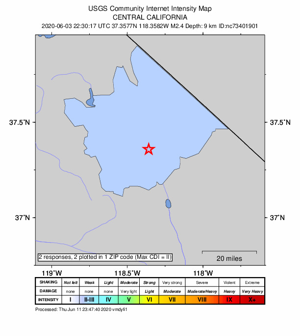 Did You Feel It? map: shaking reported by the public