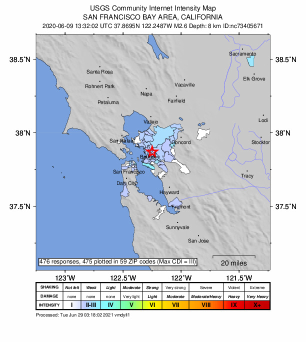 Did You Feel It? map: shaking reported by the public