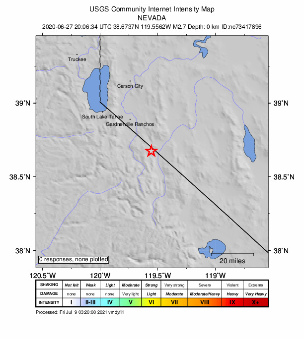 Did You Feel It? map: shaking reported by the public