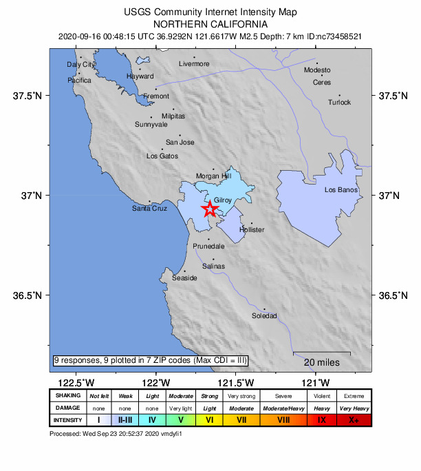 Did You Feel It? map: shaking reported by the public