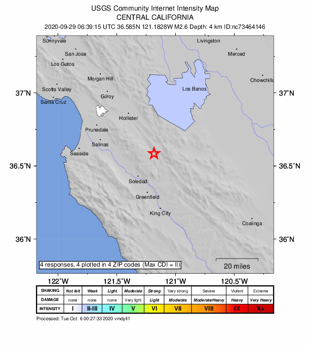 Did You Feel It? map: shaking reported by the public