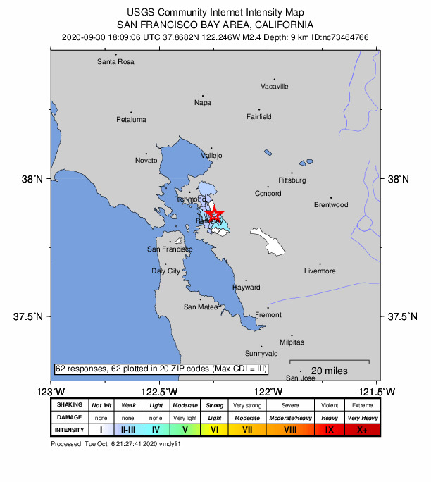 Did You Feel It? map: shaking reported by the public