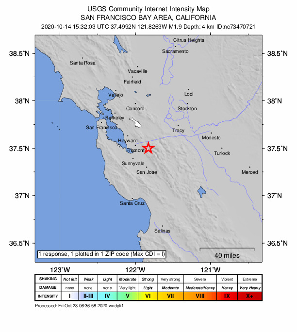 Did You Feel It? map: shaking reported by the public