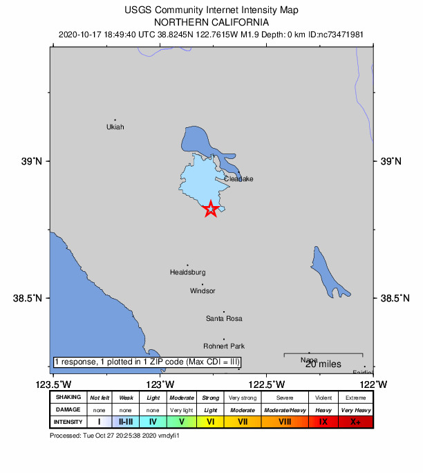 Did You Feel It? map: shaking reported by the public