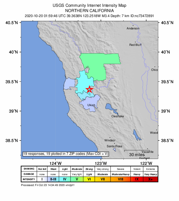 Did You Feel It? map: shaking reported by the public