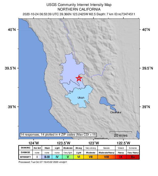 Did You Feel It? map: shaking reported by the public