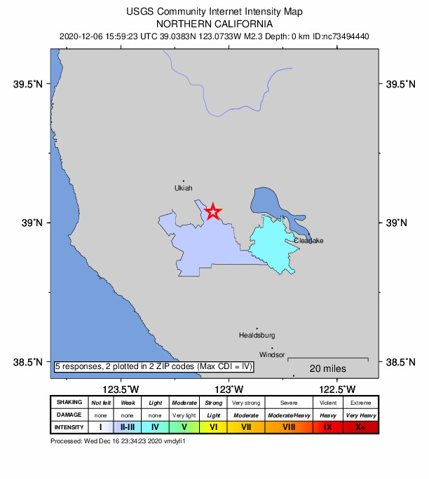 Did You Feel It? map: shaking reported by the public