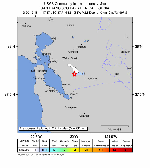 Did You Feel It? map: shaking reported by the public