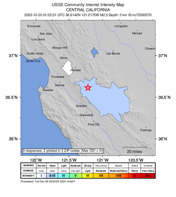 Did You Feel It? map: shaking reported by the public