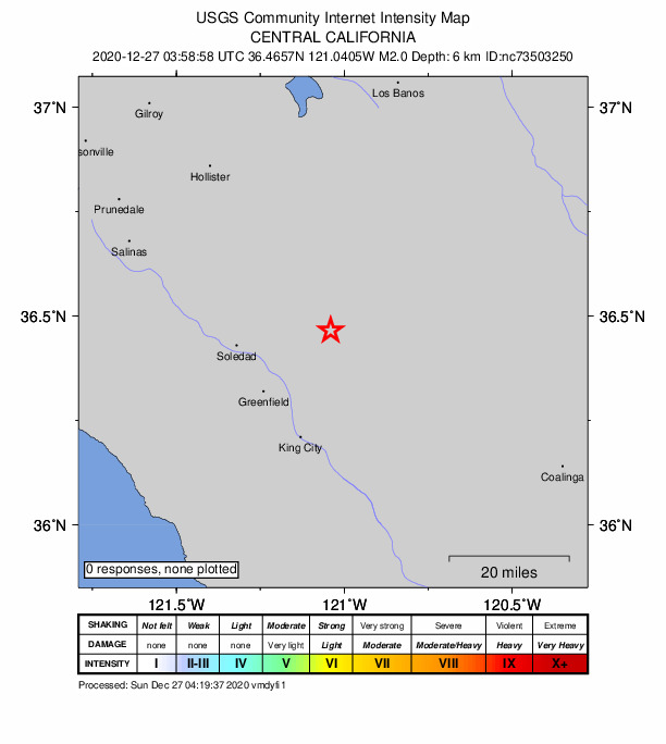 Did You Feel It? map: shaking reported by the public