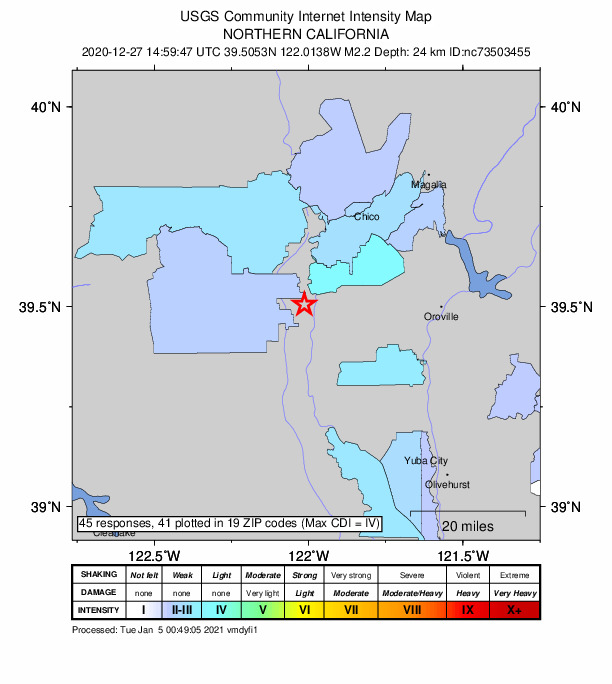 Did You Feel It? map: shaking reported by the public