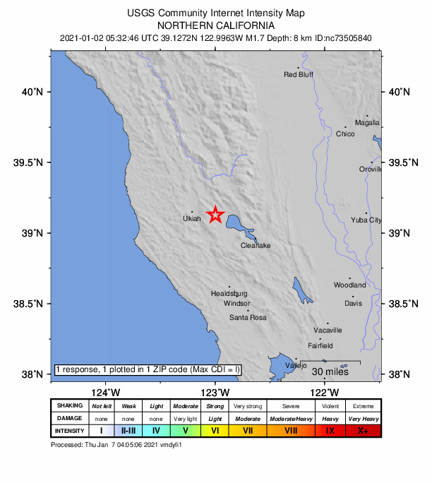 Did You Feel It? map: shaking reported by the public