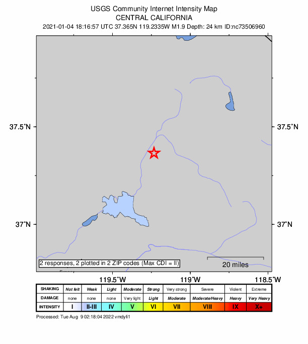 Did You Feel It? map: shaking reported by the public