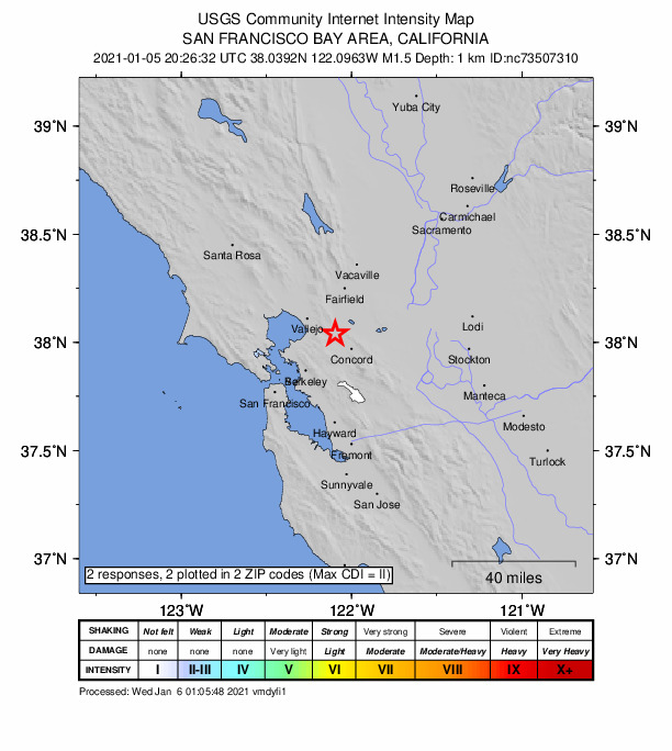 Did You Feel It? map: shaking reported by the public