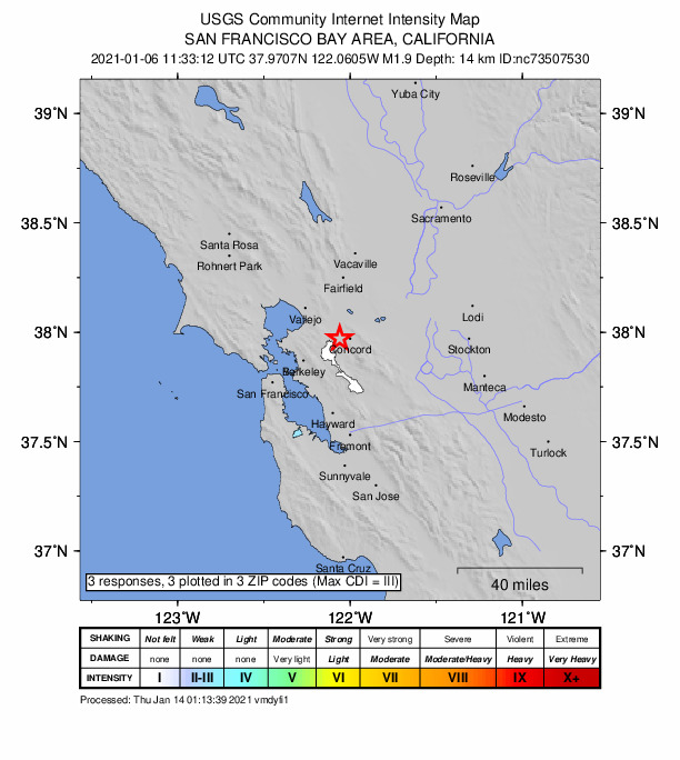 Did You Feel It? map: shaking reported by the public