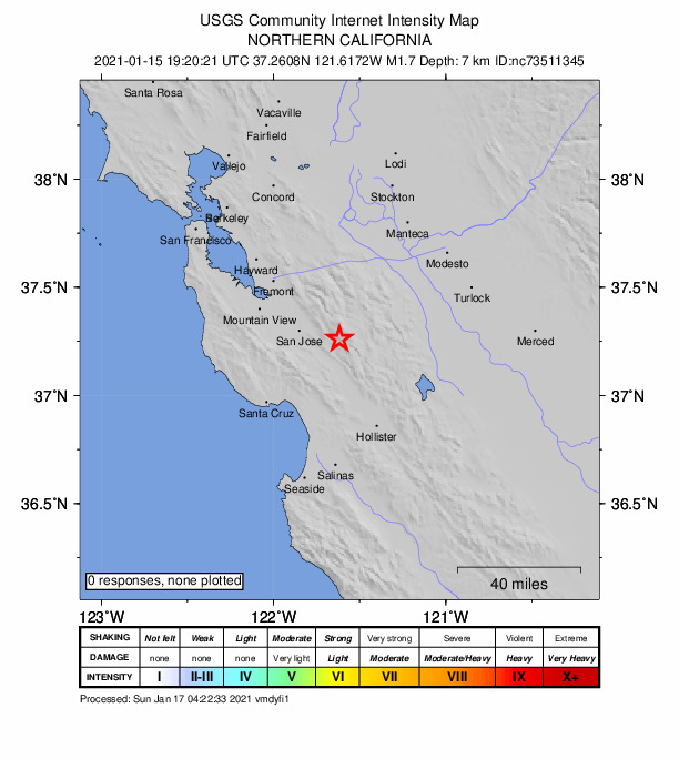 Did You Feel It? map: shaking reported by the public