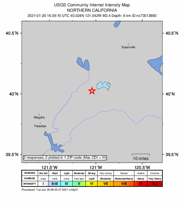 Did You Feel It? map: shaking reported by the public