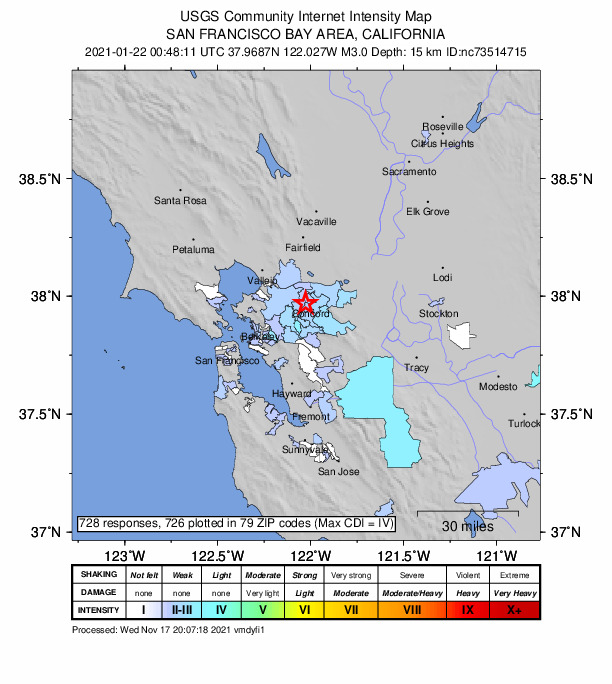 Did You Feel It? map: shaking reported by the public