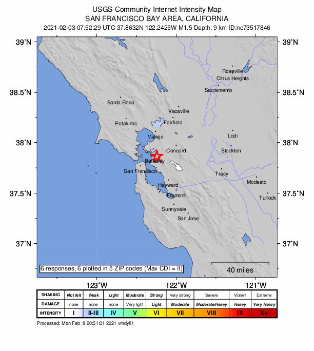 Did You Feel It? map: shaking reported by the public