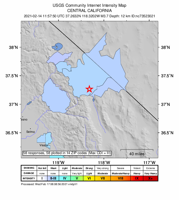 Did You Feel It? map: shaking reported by the public
