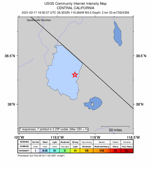 Did You Feel It? map: shaking reported by the public