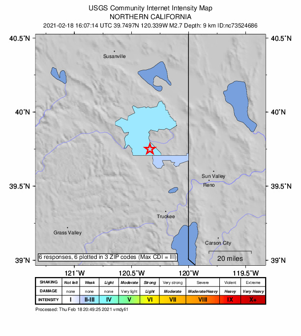 Did You Feel It? map: shaking reported by the public