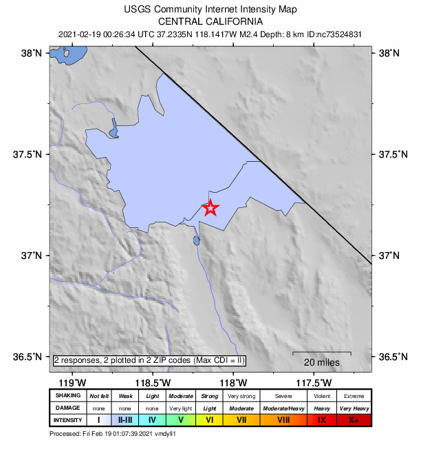 Did You Feel It? map: shaking reported by the public