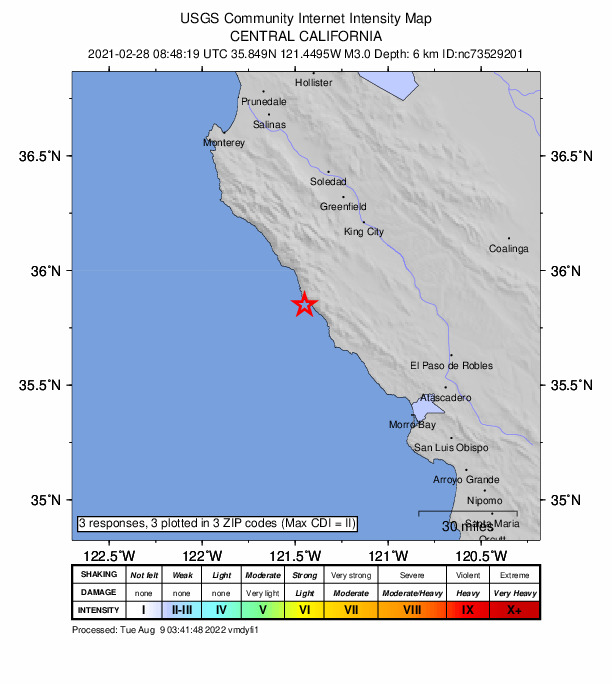 Did You Feel It? map: shaking reported by the public