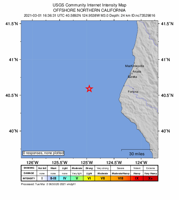 Did You Feel It? map: shaking reported by the public