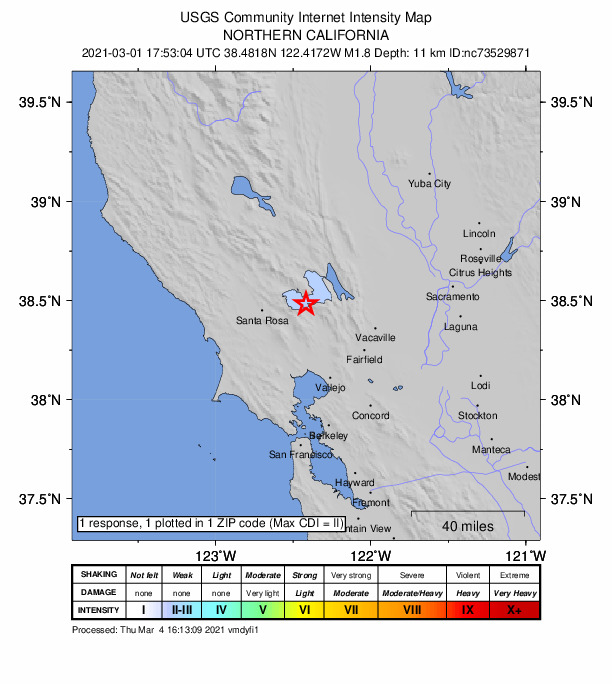 Did You Feel It? map: shaking reported by the public
