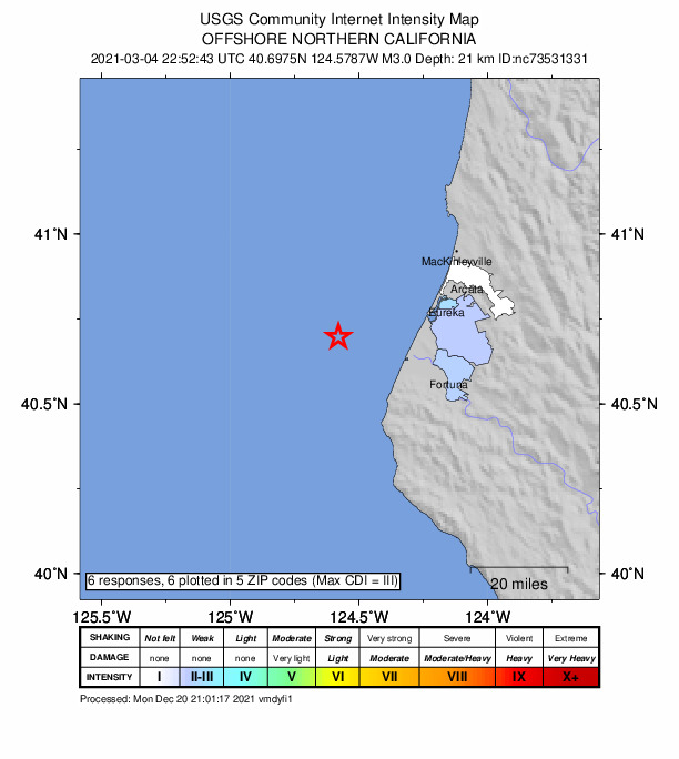 Did You Feel It? map: shaking reported by the public