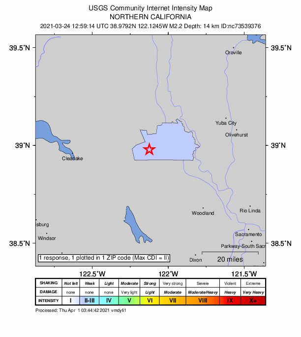 Did You Feel It? map: shaking reported by the public