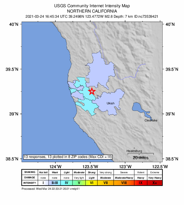 Did You Feel It? map: shaking reported by the public