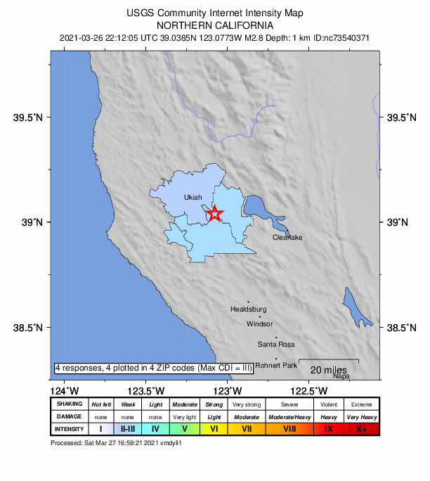 Did You Feel It? map: shaking reported by the public