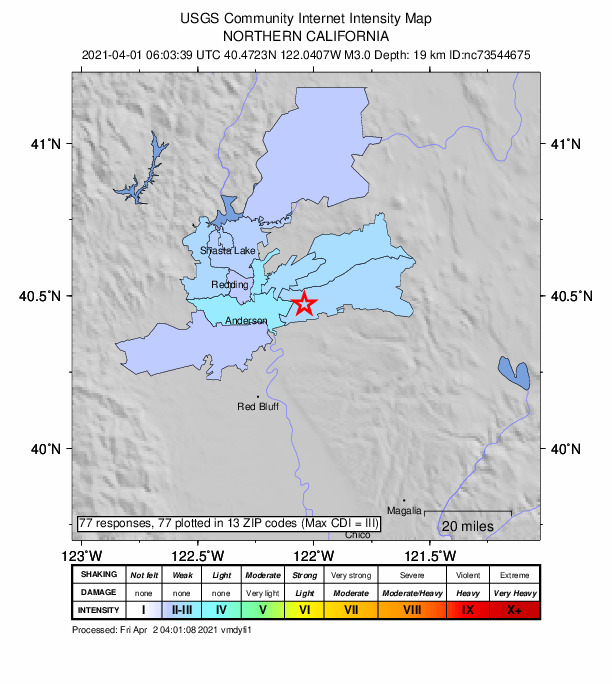 Did You Feel It? map: shaking reported by the public