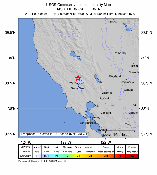 Did You Feel It? map: shaking reported by the public