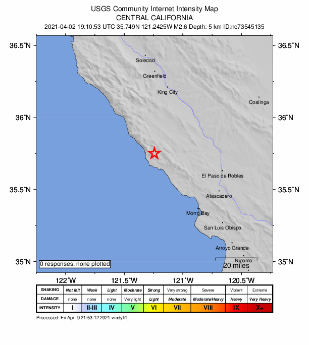 Did You Feel It? map: shaking reported by the public