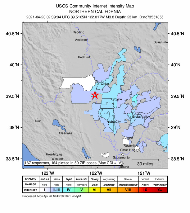 Did You Feel It? map: shaking reported by the public