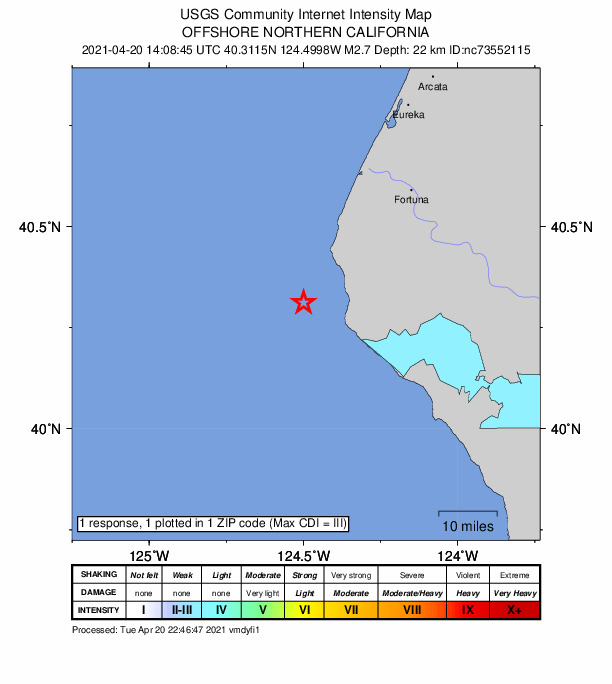 Did You Feel It? map: shaking reported by the public