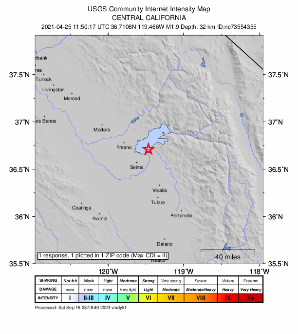 Did You Feel It? map: shaking reported by the public
