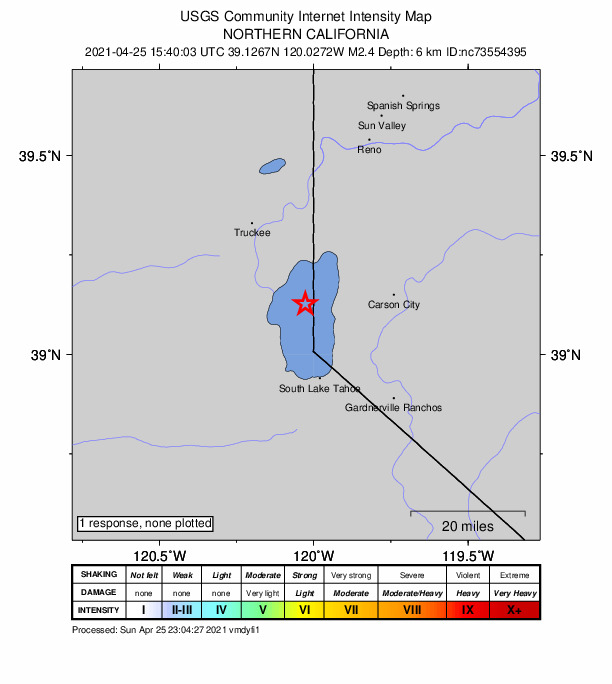 Did You Feel It? map: shaking reported by the public
