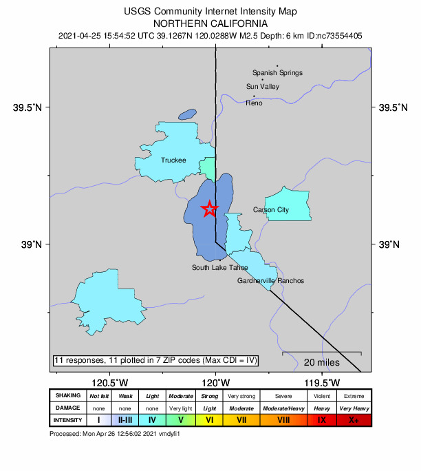 Did You Feel It? map: shaking reported by the public