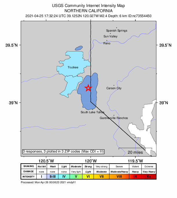 Did You Feel It? map: shaking reported by the public