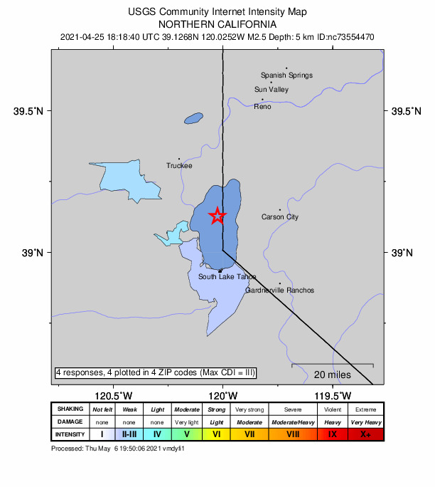 Did You Feel It? map: shaking reported by the public